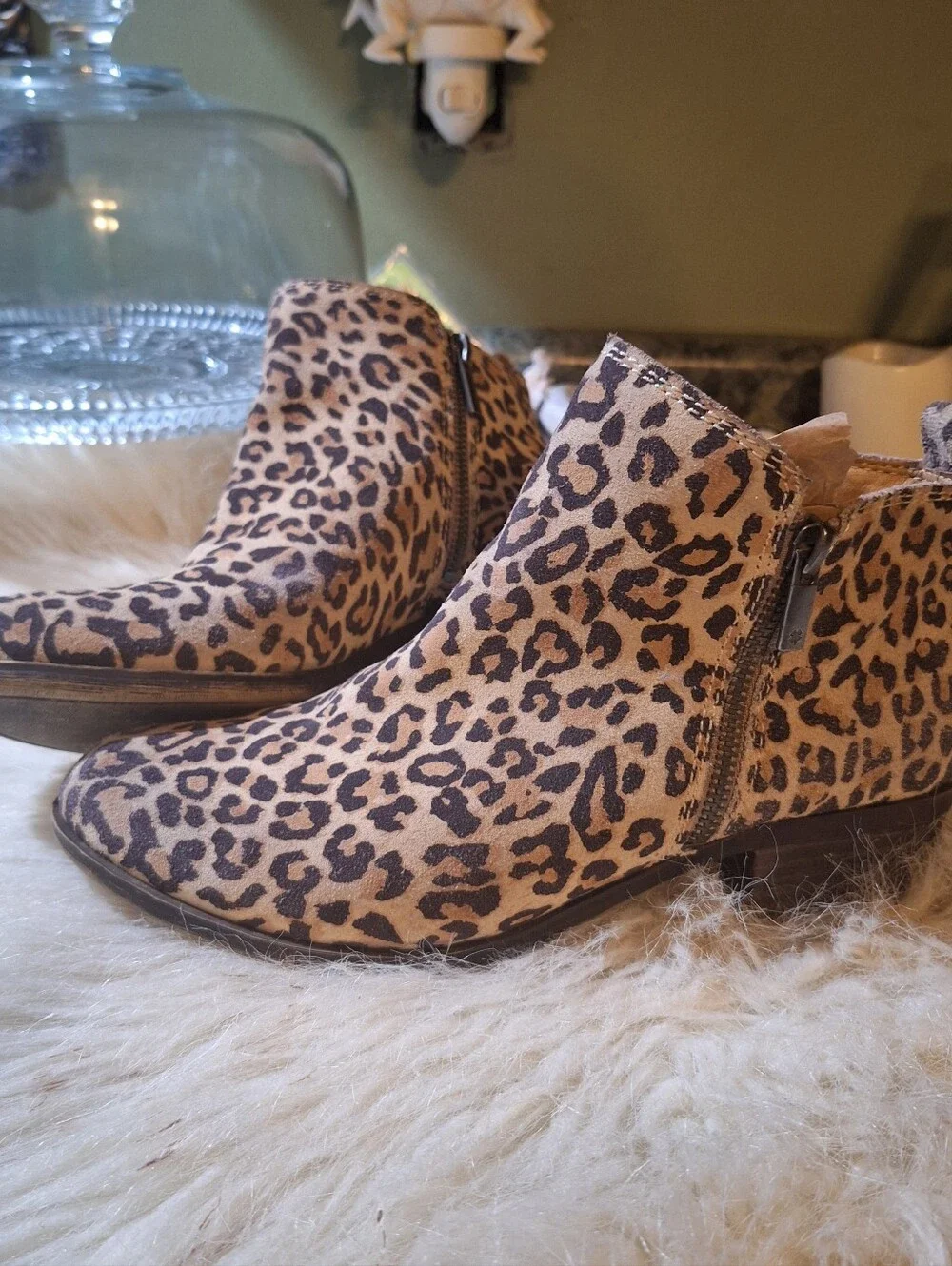 [[Lucky Brand]] Leopard Print Ankle Booties - Brown/Black